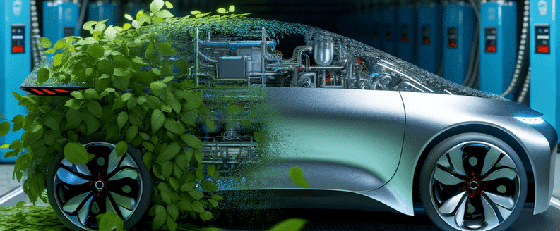 Innovador diseño automotriz con elementos de inteligencia artificial