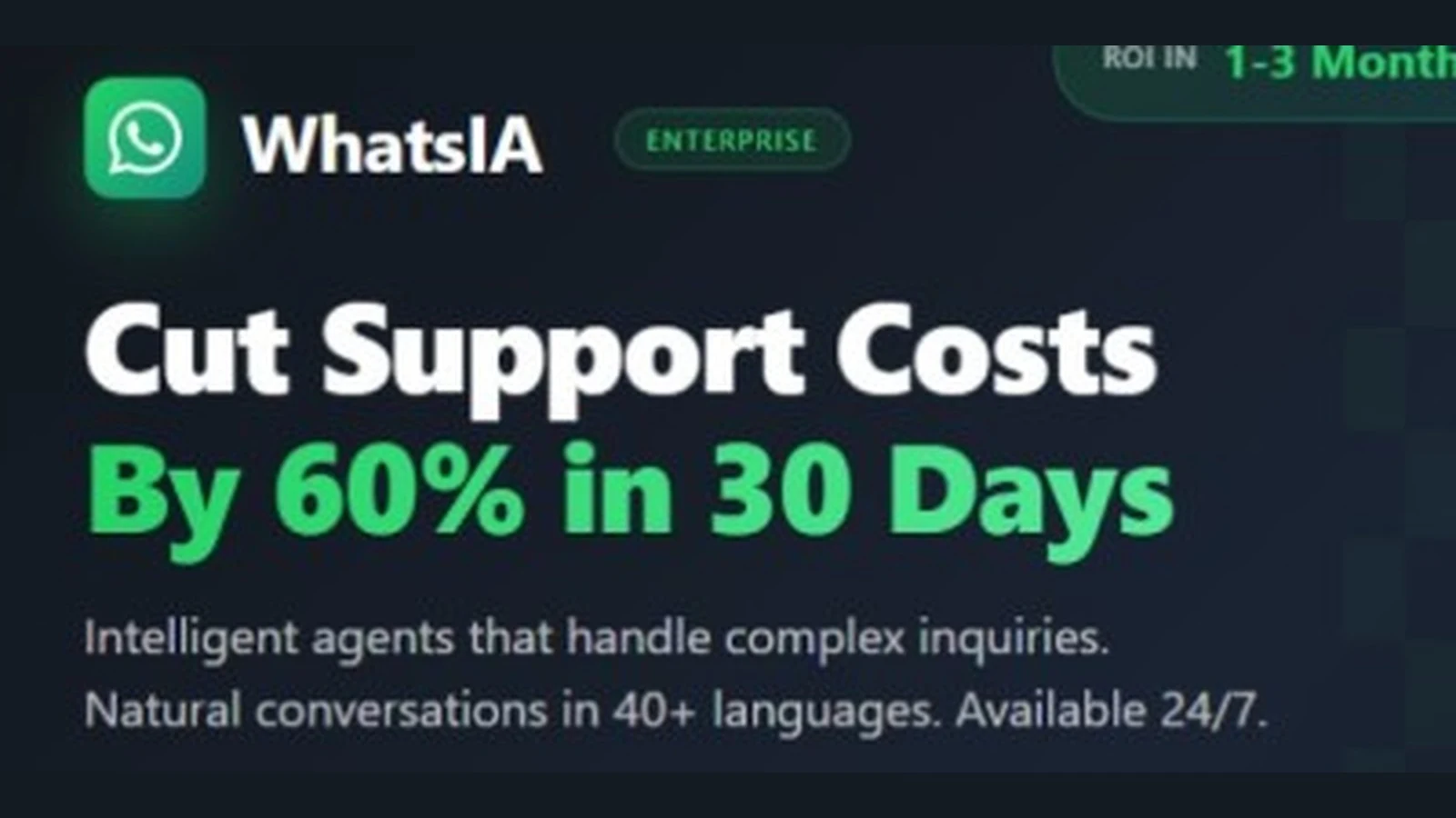 WhatsIA: cut support costs by 60% in 30 days